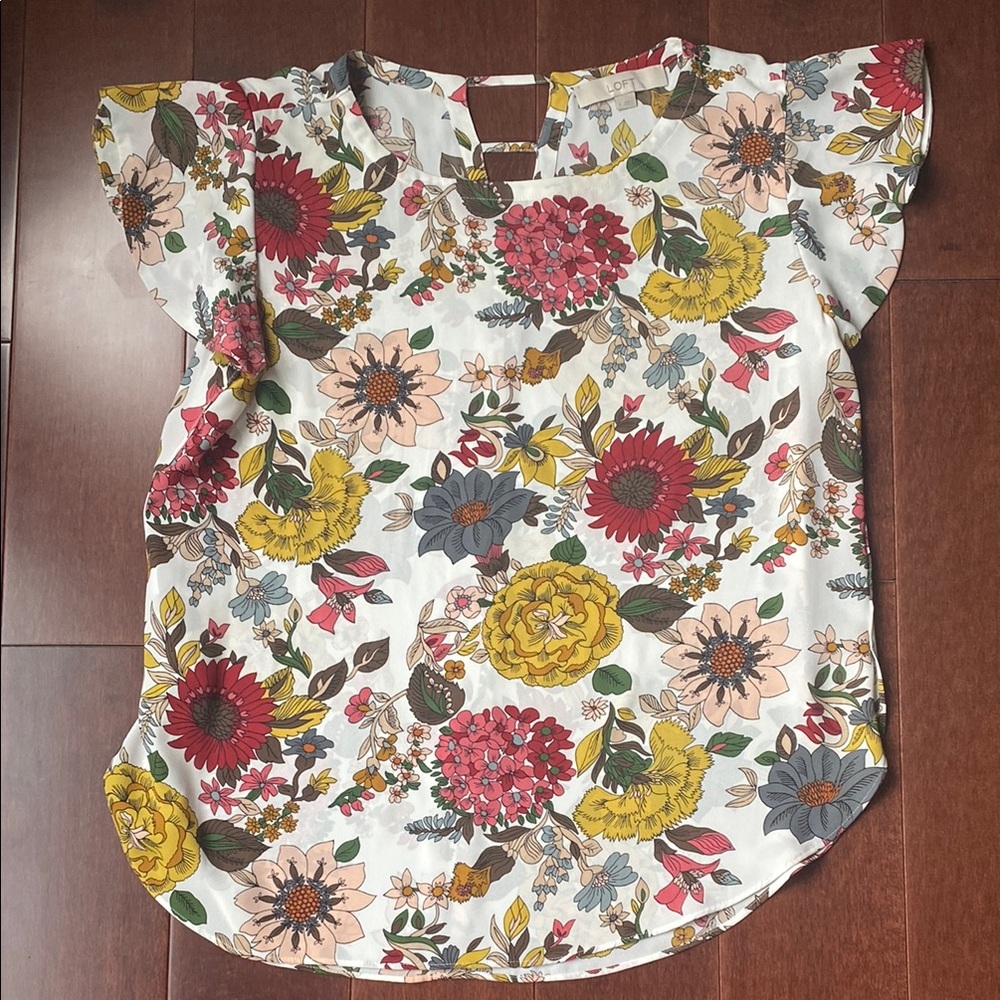 LOFT Multicolor Floral Blouse